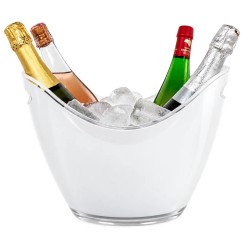Vasque blanche Vin Bouquet avec bouteilles et glaçons