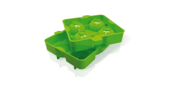 Deux parties du moule vert Vin Bouquet pour quatre boules de glace
