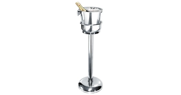 Pied Vin Bouquet portant un seau inox et une bouteille de champagne