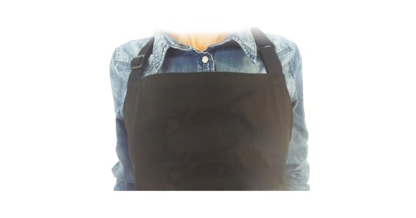 Détail de la bride réglable du tablier noir FIH088