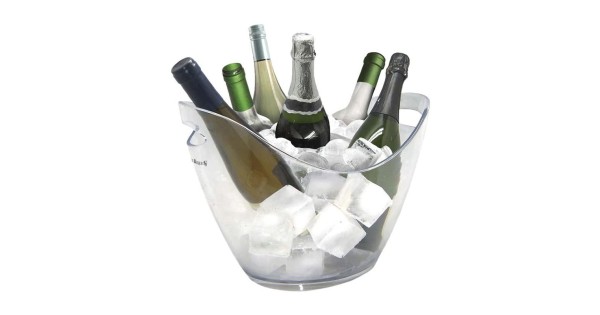 Vasque à champagne transparente Vin Bouquet avec poignées latérales