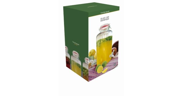 Emballage du distributeur de boissons en verre Vin Bouquet de 8 L