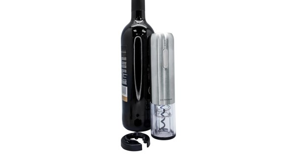 Tire-bouchon électrique Vin Bouquet avec bouteille et coupe-capsule séparé