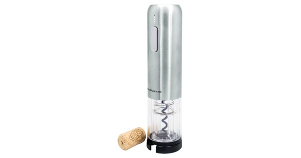 Tire-bouchon électrique Compact argent Vin Bouquet avec partie transparente