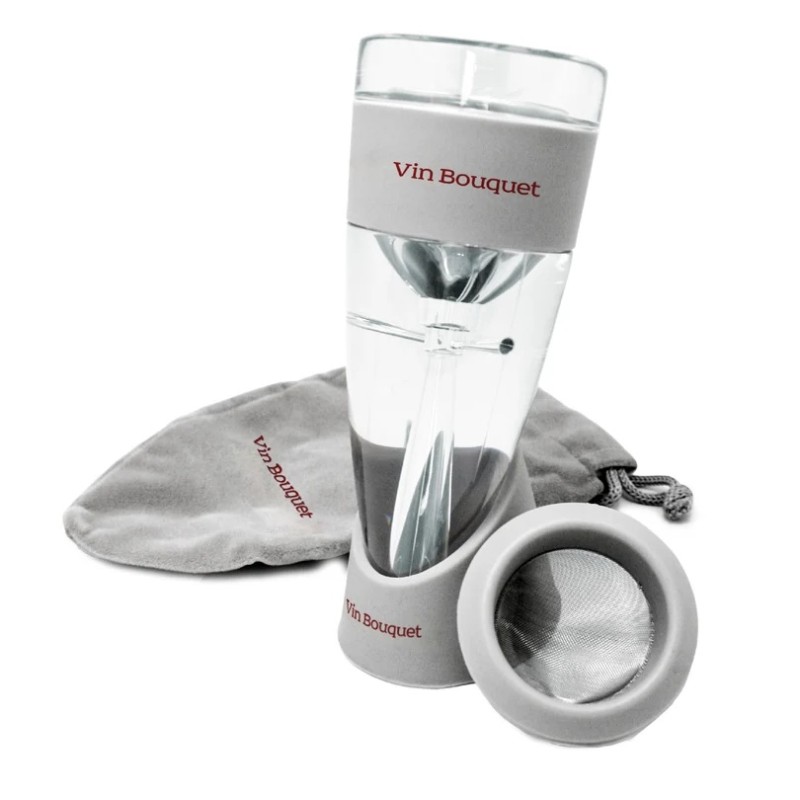Aérateur à vin Vin Bouquet avec filtre amovible, socle et pochette
