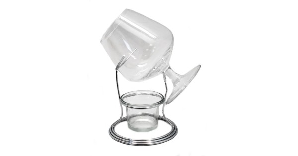 Support chauffe-cognac Vin Bouquet avec verre de démonstration non fourni
