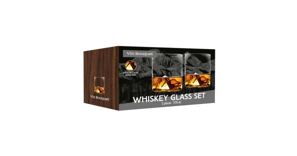Boîte cadeau des deux verres à whisky Montagne Vin Bouquet