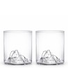 Deux verres à whisky Montagne 37 cl Vin Bouquet à fond sculpté