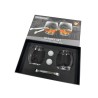 Coffret Montagne Vin Bouquet ouvert avec deux verres, pierres en granit et pince
