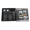 Boîte ouverte du coffret Tulipe Vin Bouquet avec verres, pierres et pince