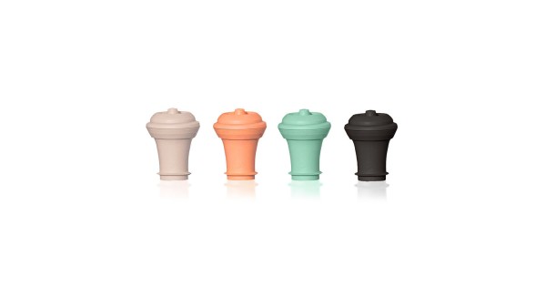 Quatre bouchons Loop Vacu Vin sable, terra, jade et graphite