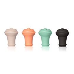 Quatre bouchons Loop Vacu Vin sable, terra, jade et graphite