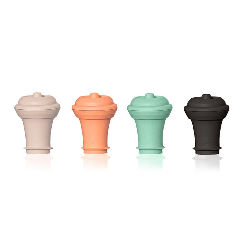 Quatre bouchons Loop Vacu Vin sable, terra, jade et graphite