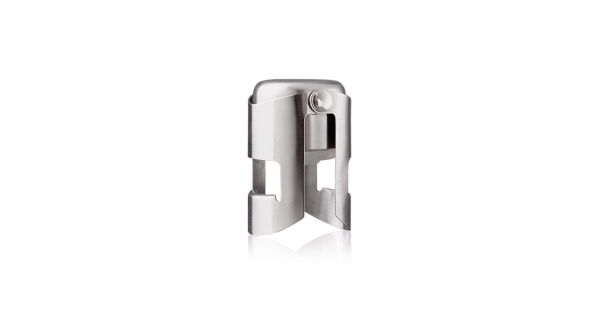Bouchon à champagne Vacu Vin en inox brossé avec fermeture à clips