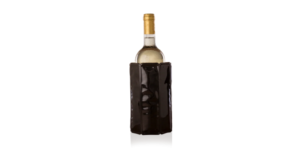 Gaine Rapid Ice noir brillant Vacu Vin en place sur une bouteille