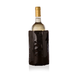 Gaine Rapid Ice noir brillant Vacu Vin en place sur une bouteille