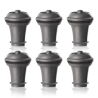 Six bouchons réutilisables gris anthracite Vacu Vin