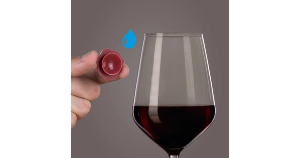 Fixation par ventouse du marque-verre Grappes rouge Vacu Vin