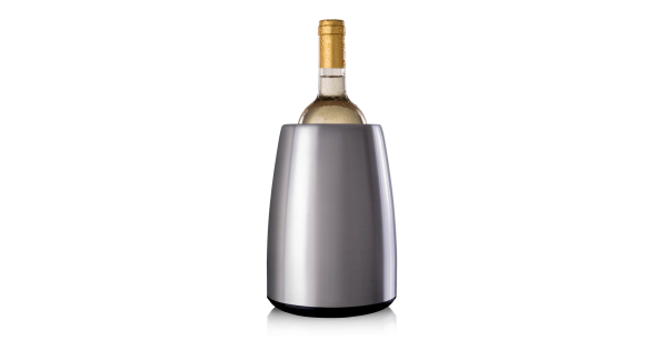 Seau à vin Elegant Vacu Vin en acier brossé avec bouteille