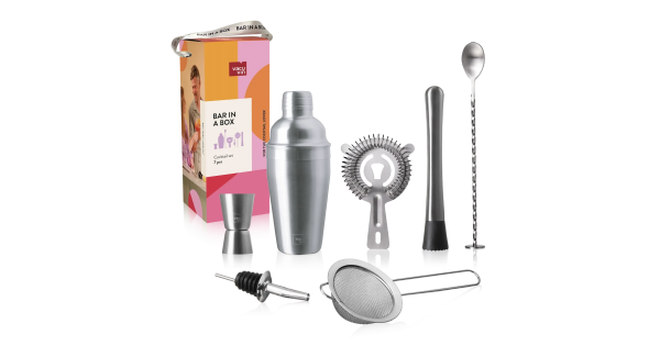 Coffret cocktail Bar in a Box Amateur Vacu Vin et ses sept accessoires