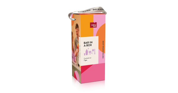 Emballage rose du coffret cocktail Bar in a Box Vacu Vin