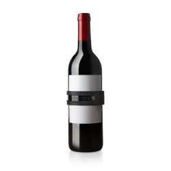 Thermomètre bracelet gris Vacu Vin autour d’une bouteille
