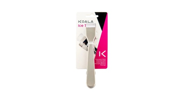 Pince à glaçons Koala en inox sur son emballage