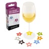 Boîte de huit marque-verres Étoiles Koala avec exemple sur un verre