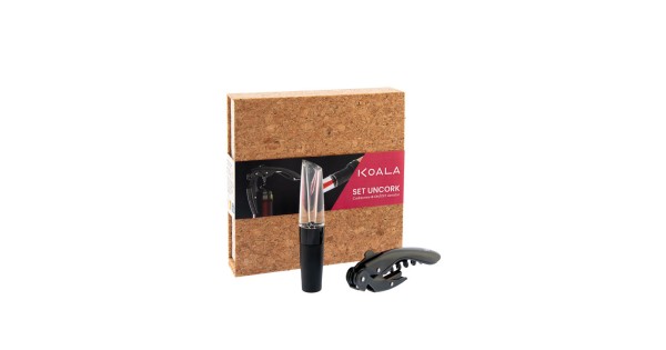 Coffret UnCork HT Koala en liège avec sommelier et aérateur