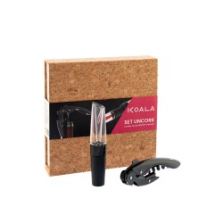 Coffret UnCork HT Koala en liège avec sommelier et aérateur