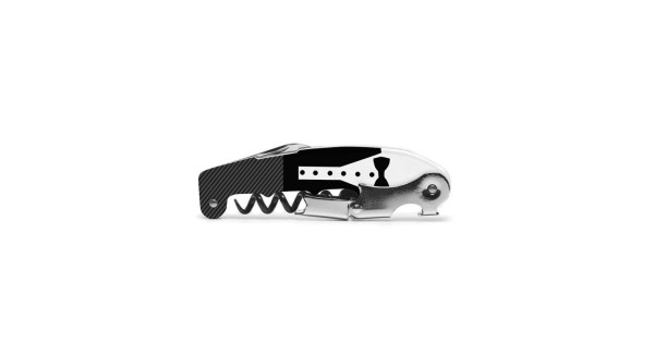 Tire-bouchon sommelier Smoking Cravate Koala replié, décor noir et blanc