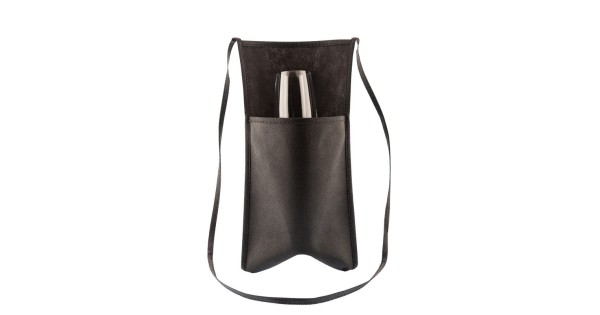 Porte-verre noir Koala avec un verre à pied dans la pochette