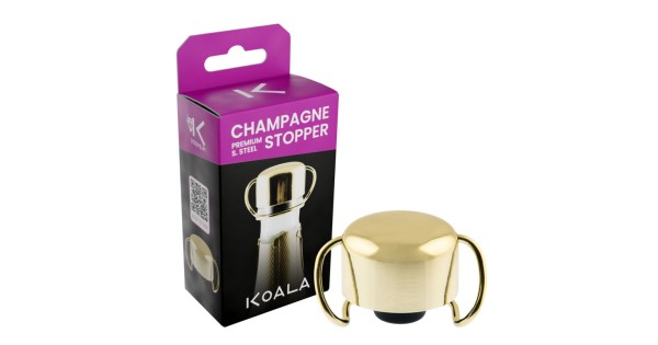 Bouchon à champagne Premium doré Koala avec sa boîte