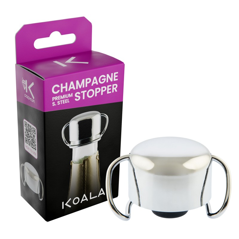 Bouchon à champagne Premium argenté Koala et sa boîte