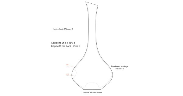 Schéma coté de la carafe Grip Lehmann