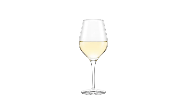 Verre Exquisit 35 cl Stölzle Lausitz rempli de vin blanc