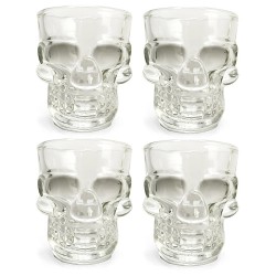 Quatre verres à shot Tête de mort Kikkerland en verre épais