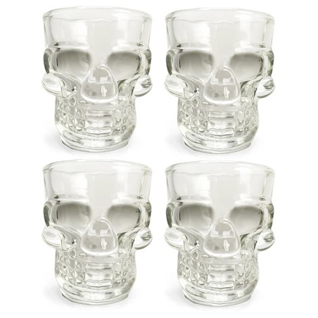 Quatre verres à shot Tête de mort Kikkerland en verre épais