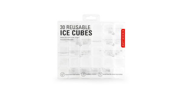 Boîte de 30 glaçons réutilisables translucides Kikkerland