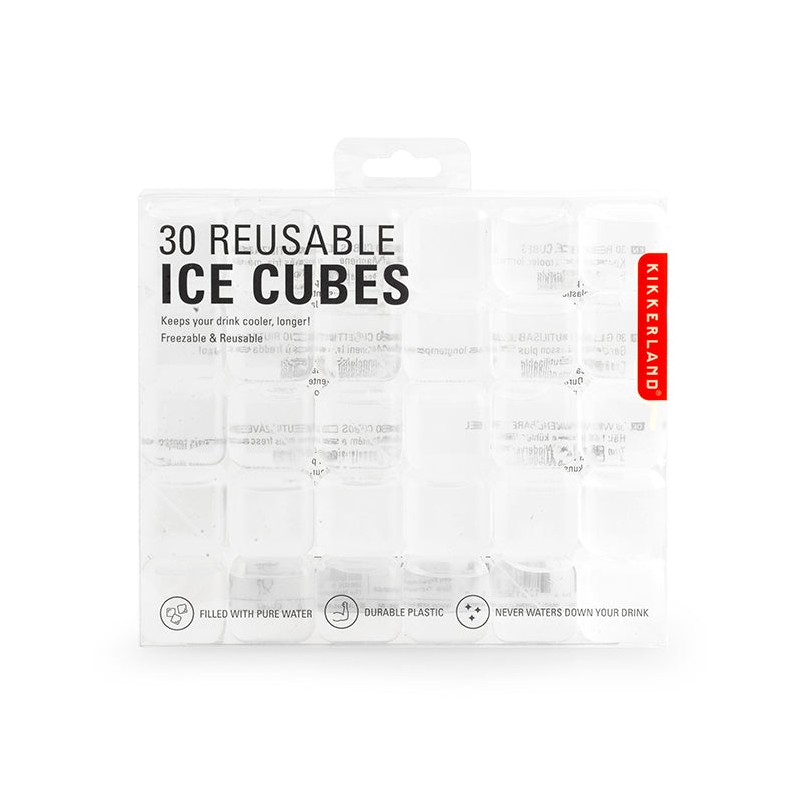 Boîte de 30 glaçons réutilisables translucides Kikkerland