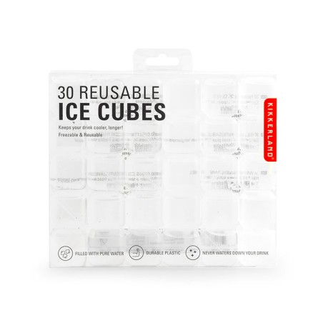 Boîte de 30 glaçons réutilisables translucides Kikkerland