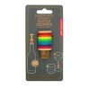 Emballage des huit marque-verres Arc-en-ciel et du bouchon Kikkerland