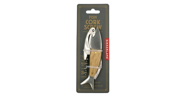 Cartonnette du tire-bouchon sommelier Poisson Kikkerland
