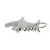 Porte-clés Requin Kikkerland en inox avec tire-bouchon replié