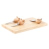 Set à fromage Souris Kikkerland avec planche en bois et trois couteaux