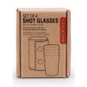 Boîte des quatre verres à shot inox avec étui Kikkerland