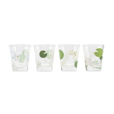 Quatre verres à shot Carpes Koï Kikkerland avec leur décor de poissons
