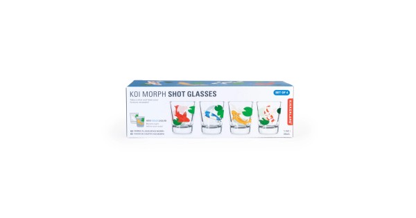 Boîte des quatre verres à shot Carpes Koï Kikkerland