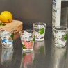 Verres Carpes Koï Kikkerland remplis, décors colorés révélés par le froid