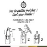 Mode d’emploi du sac rafraîchisseur Ice.Bag : bouteille, glaçons et eau